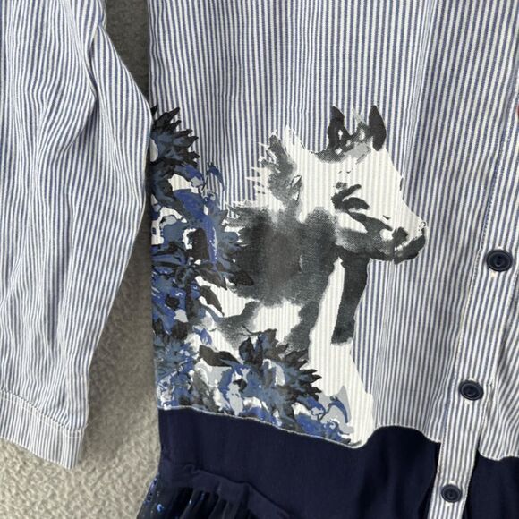 Desigual Girls Long Sleeve Dress Size 9/10 artsy preppy stripes - Picture 5 of 14